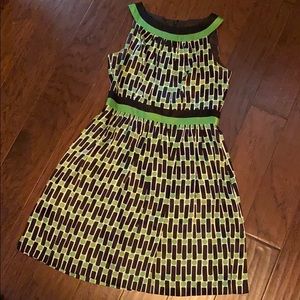 Geometric Silk Dress with Pockets!